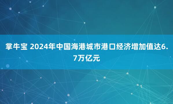 掌牛宝 2024年中国海港城市港口经济增加值达6.7万亿元